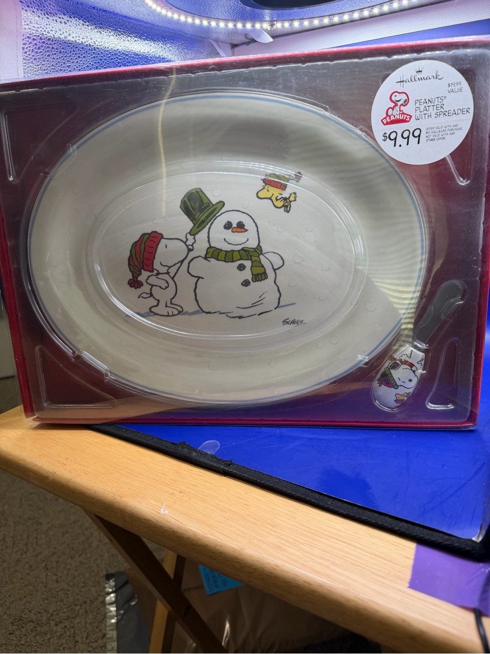 Hallmark Peanuts Snowman Platter with Spreader